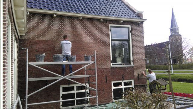 Foto impressie retauratie monumentale boerderij te Echten