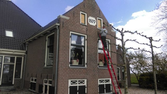 Foto impressie retauratie monumentale boerderij te Echten